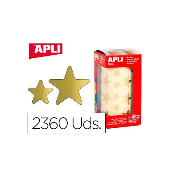 Apli Rolo Etiquetas Adesivas Estrelas 2360 uds. Gold - 11116