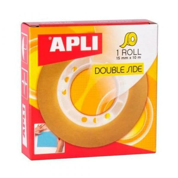 Apli Fita Adesiva Dupla Face Transparente 15mm x 10m (Pack de 20)