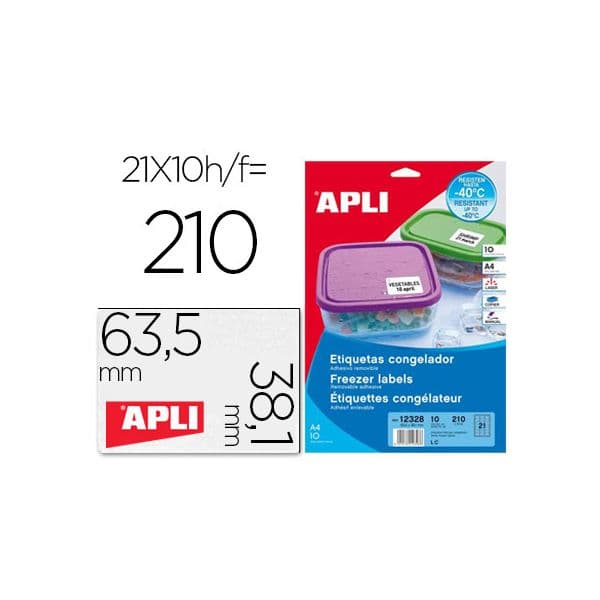 Apli 210 Etiquetas (Congelação) 63,5x38,1mm 10Fls A4 210un - APL12328