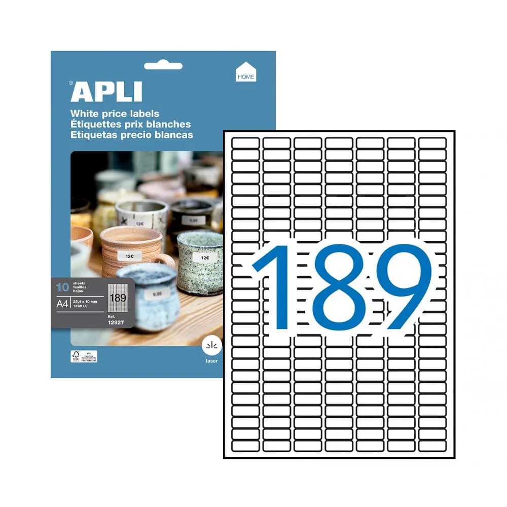 Apli Etiquetas Adesivas 25,4x10mm 10Fls - 12927