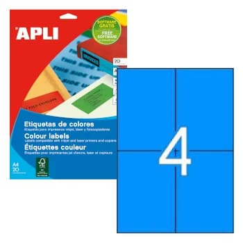 Apli Etiquetas Adesivas 105x148mm 20 Fls Azul - 12992
