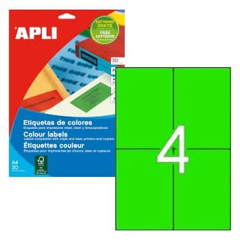 Apli Etiquetas Adesivas 105x148mm 20 Fls Verde - 12994