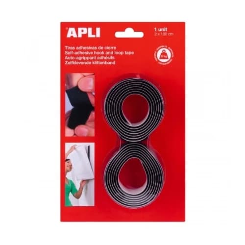 Fitas Velcro 20mmx1m Apli Preto (1 Uni.)