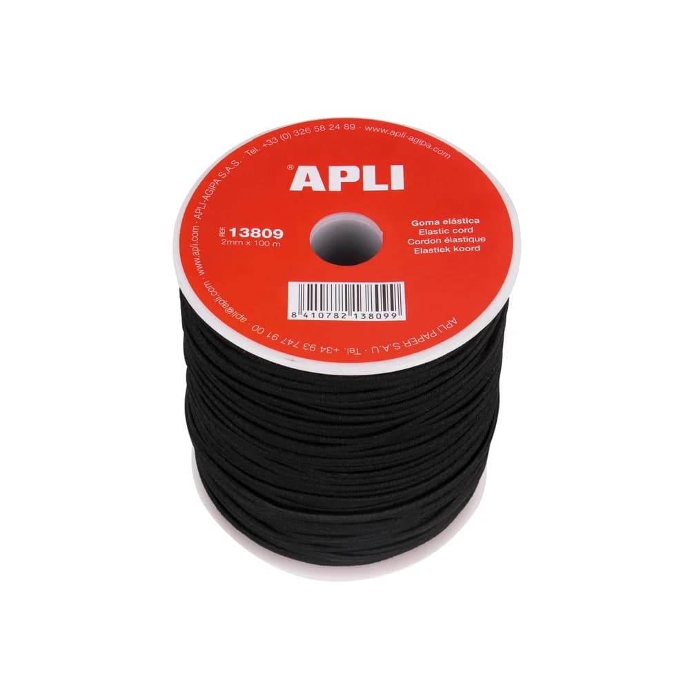 APLI Elástico Fio Bobine Preto 2mmx100m 1un