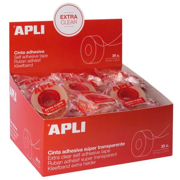APLI Fita Adesiva Transparente Extra Clara 19mm x 33m