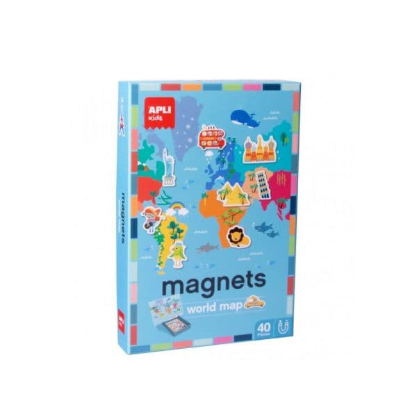 APLI Jogo Educativo Magnético Mapa Mundo 40 Peças
