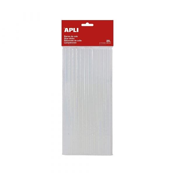 Apli Bastões Cola Quente 17003 Transparentes Ø 7,5mm Comp 20cm C/25 unidades