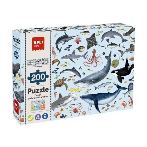 Apli Puzzle Animais Ameaçados Oceano 200 Peças - APL19696
