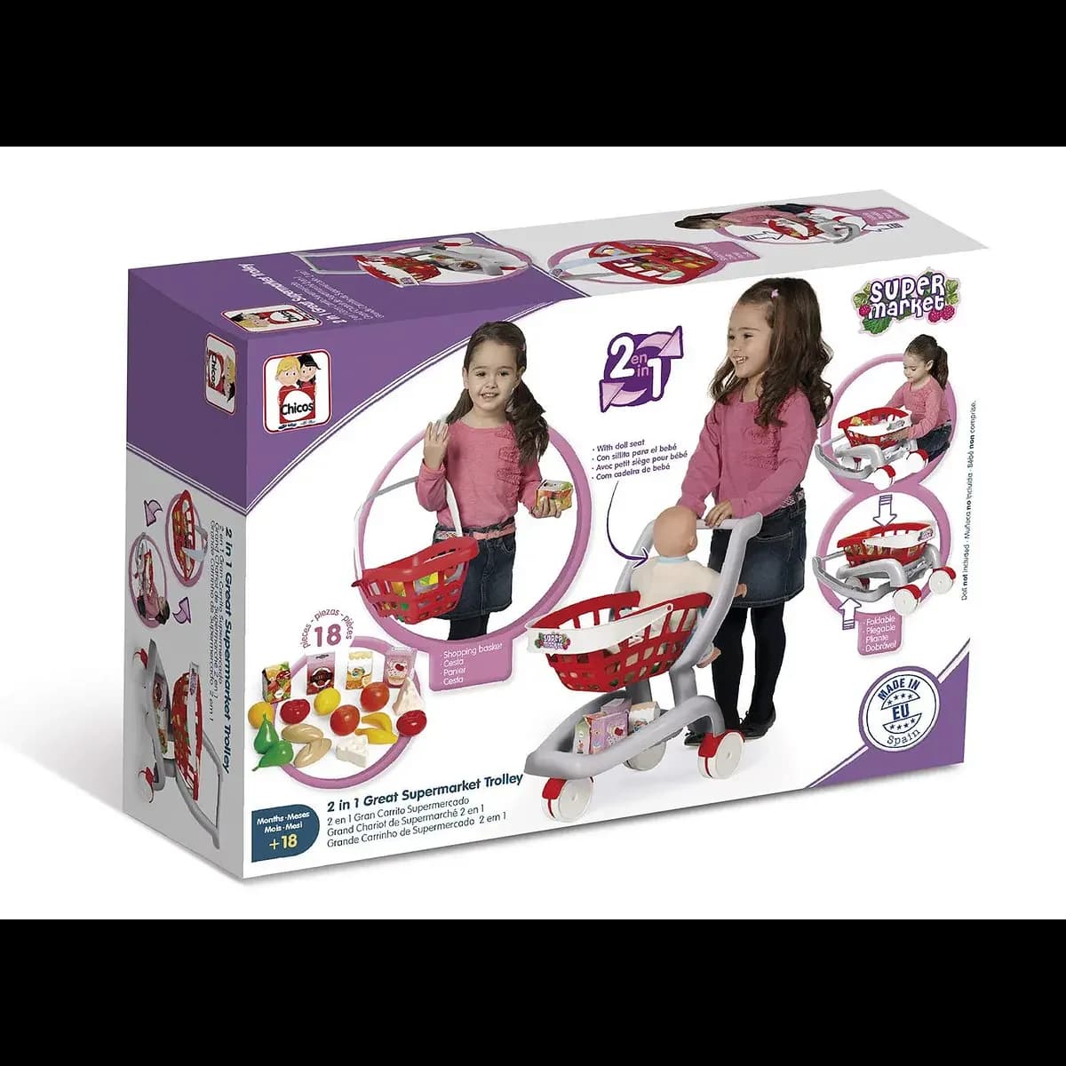 Chicos Carro de Supermercado 2 em 1 - 84158
