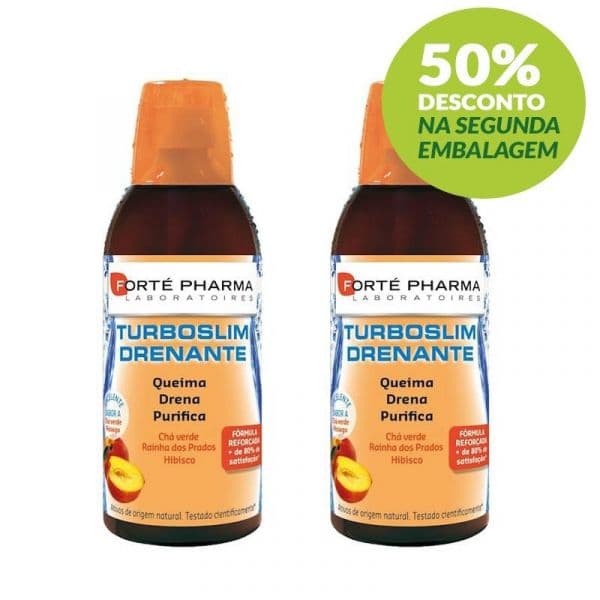 Forté Pharma TurboSlim Pack Duo Drenante Chá Verde / Pêssego 2x500ml