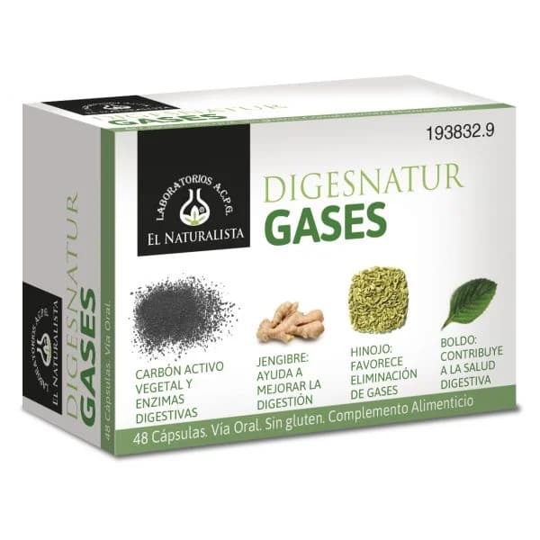 El Natural Digesnatur Gases 650mg 48 Cápsulas