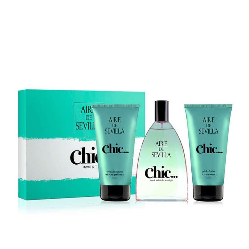 Aire de Sevilla Conjunto de Eau de Parfum Woman Chic Eau de Toilette spray 150ml + Creme hidratante 150ml + Gel de Banho 150ml