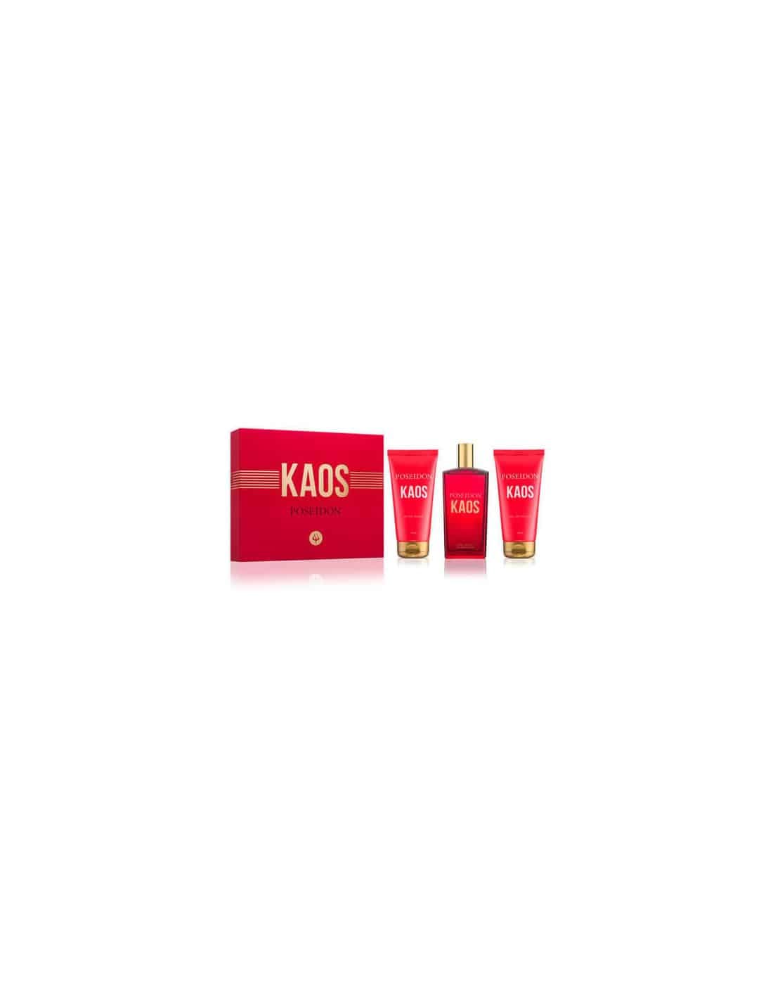 Poseidon Kaos Eau de Toilette 100ml + Bálsamo After Shave 100ml + Gel de Banho 100ml Coffret