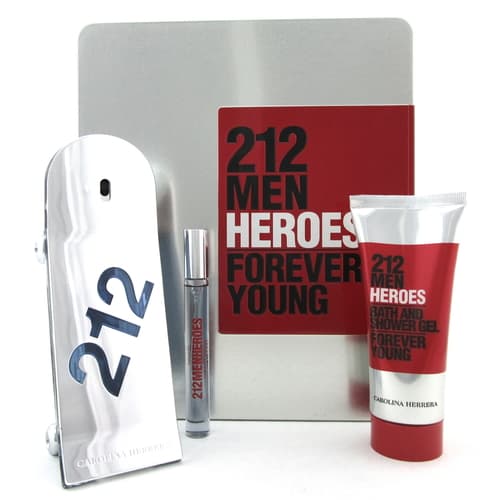 Carolina Herrera 212 Heroes Eau De Toilette 90ml + Gel de Duche 100ml + Spritzer 10ml Coffret
