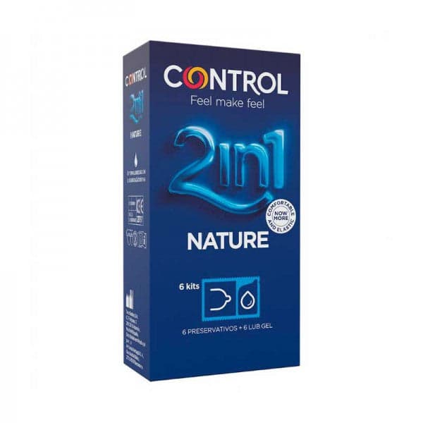Control Duo Natura 2-1 Preservativo + Gel 6 Unidades