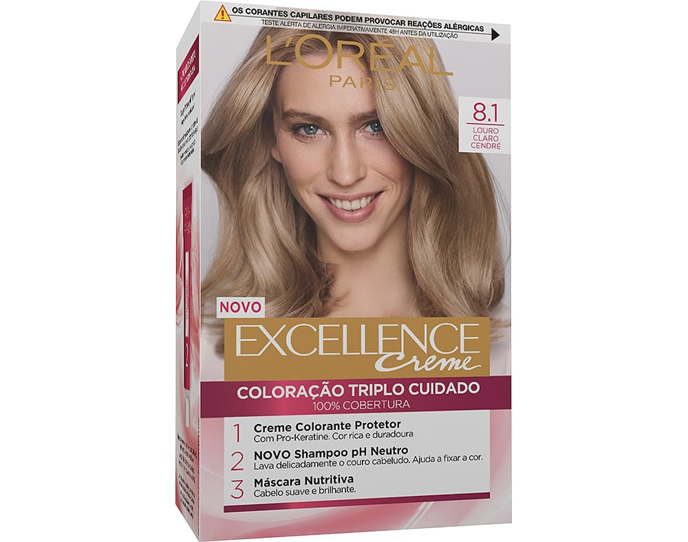 COLORAÇÃO EXCELLENCE CREME LONGA DURAÇÃO Nº8.1 LOURO CLARO UN