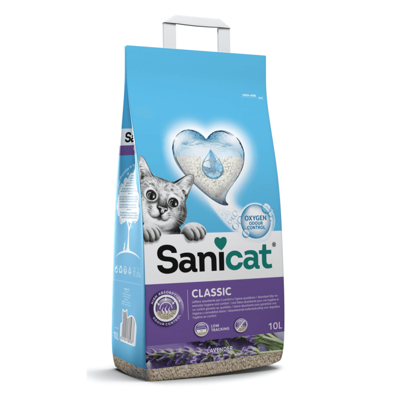 Areia para Gatos Absorvente Sanicat Classic Lavanda