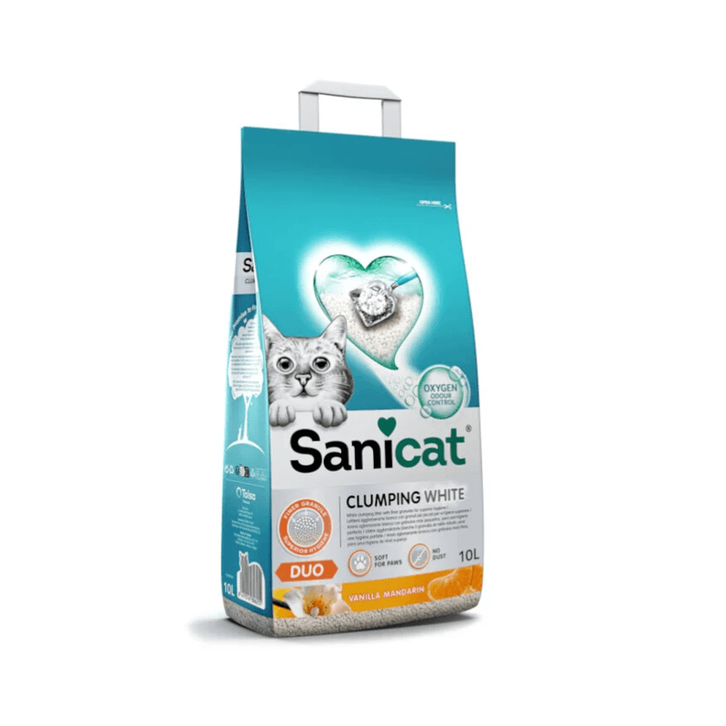 Sanicat Clumpling White Duo Arena para Gatos Aroma Vainilla y Mandarina