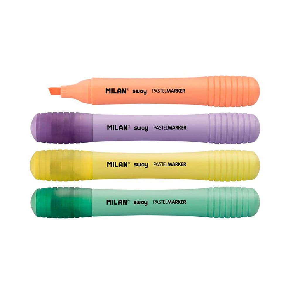 MILAN SWAY EXPOSITOR DE 7 PACKS DE 4 MARCADORES PASTEL - PUNTA BI