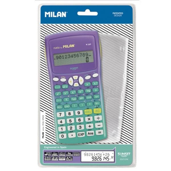 Calculadora Milan Científica M240 Sunset Turquesa / Lilás