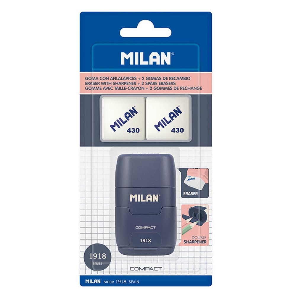 Milan Afia Compact Série 1918 Azul + 2 Borrachas