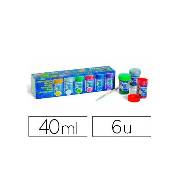 Pelikan Guache 6 Cores Glitter 20ml 942/20S + Pincel - 90300