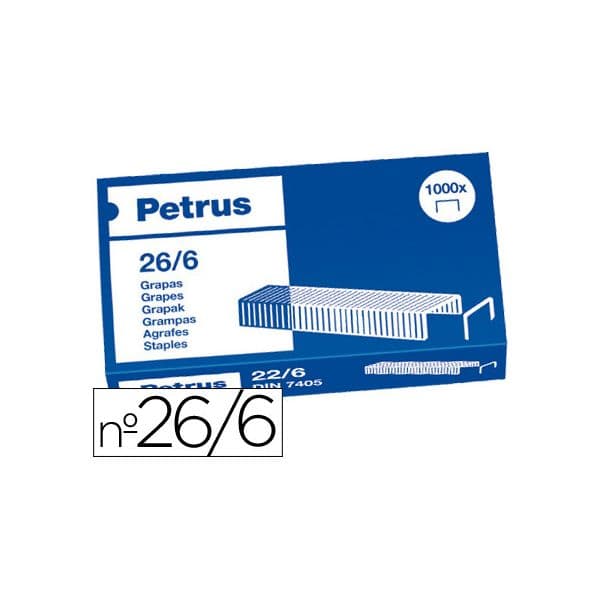 Petrus Caixa 1000 Agrafos n 26/6 Galvanizado - 55711
