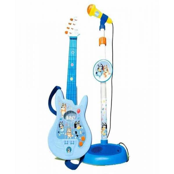 Reig Musicales Guitar And Microphone With Extendable Foot Bluey Adjustable Height 60x30x17 Cm Azul
