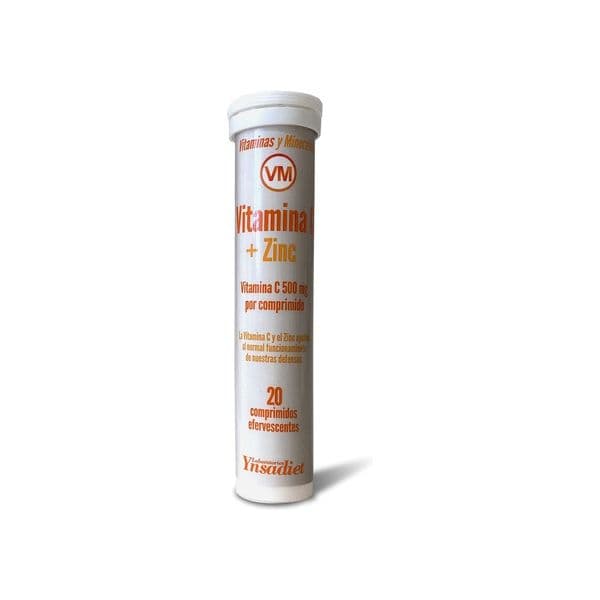 Ynsadiet Vitamina C + Zinco Efervescente 20 Tabletes Efervescentes