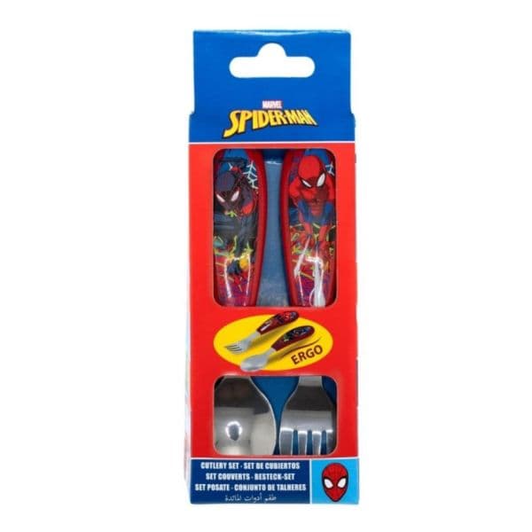Disney Spiderman Conjunto Talheres Metálicos Colher e Garfo
