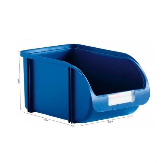 Plastiken Caixa Contentora Empilhável de 10CM Titanium Azul - ELK77150