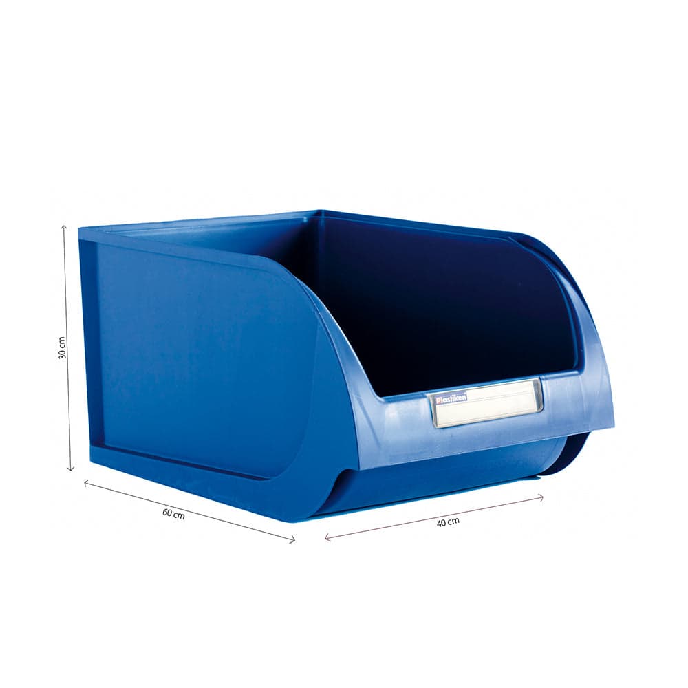 Plastiken Caixa Contentora Empilhável 40CM Titanium Azul - ELK77155