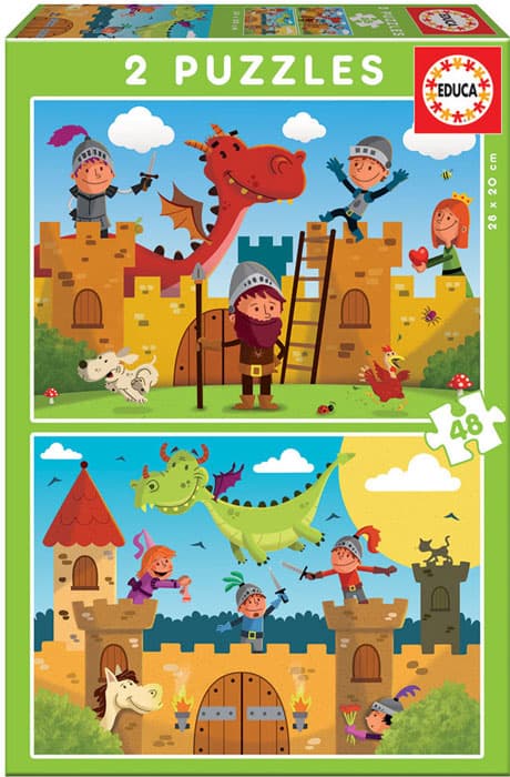 Educa Puzzle 2x48 Peças - Dragões e Cavaleiros - 17151