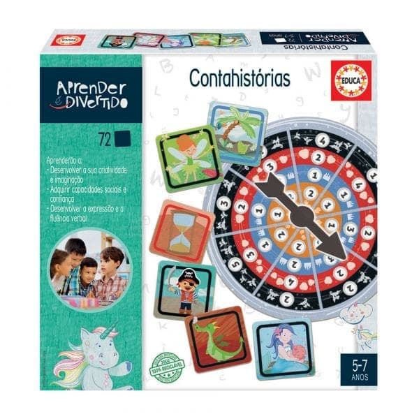 Jogo educativo conta histórias português 5-7 anos