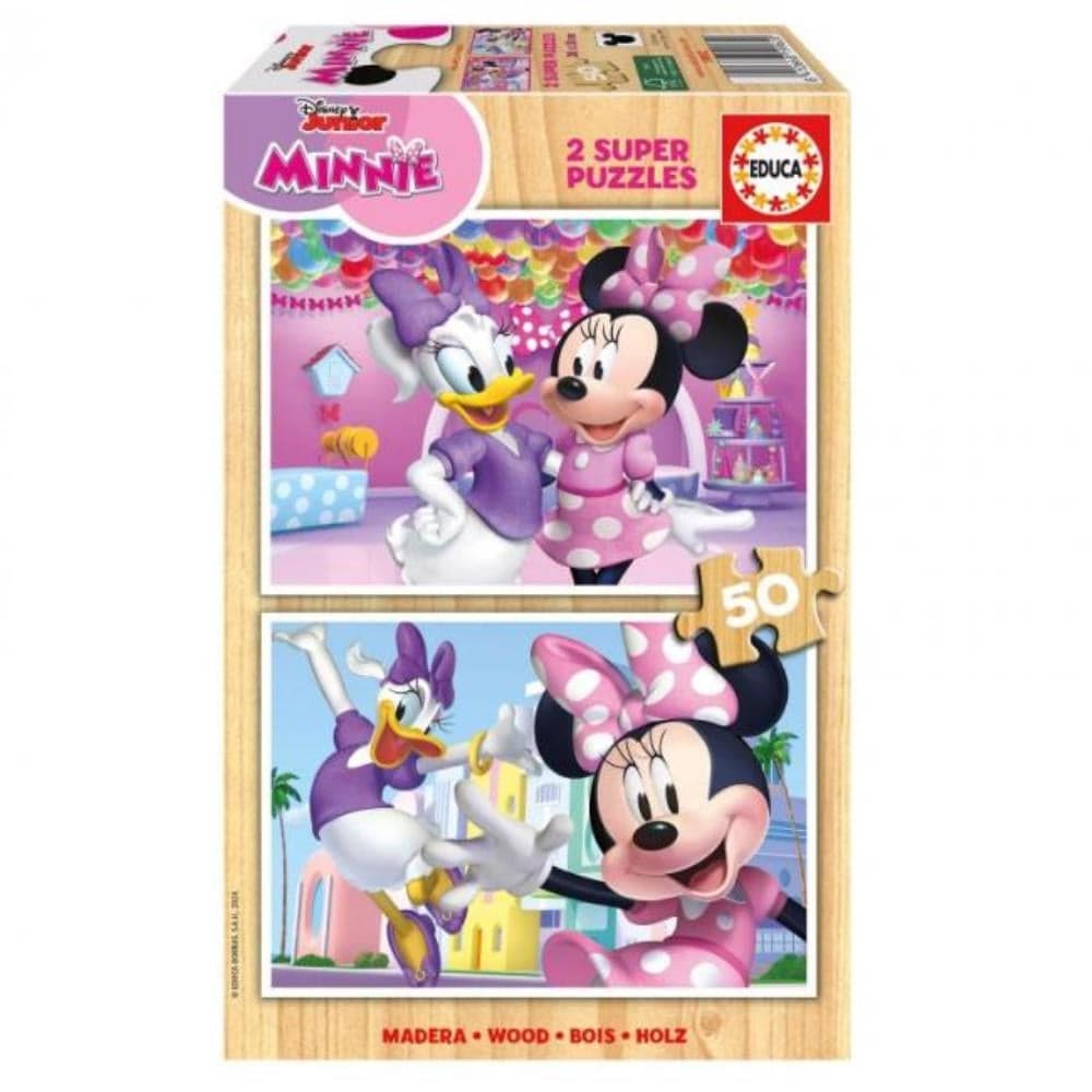 Educa Minnie Puzzle 2 x 50 Peças em Madeira
