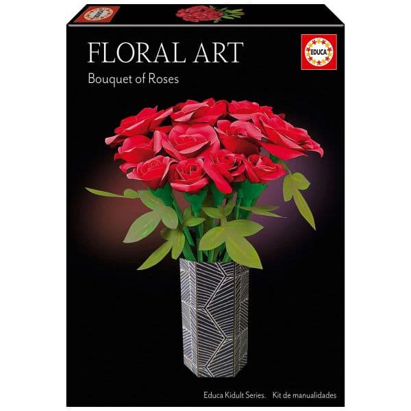 Educa Borras Kit de Arte Floral Ramo de Rosas Vermelhas