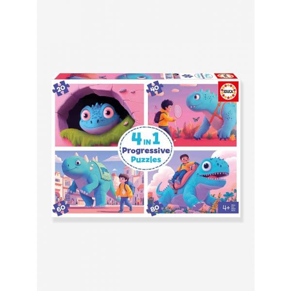 Educa Puzzle Progressivo Dinossauros Simpáticos 20-40-60-80 Peças - ED20222