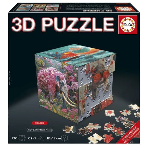 Educa Puzzle 3D Wonder Cube Marvel 216 Peças - S71023287