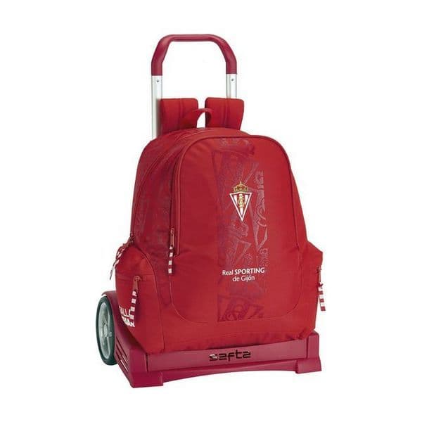 Safta Mochila com Rodas Evolution Sporting de Gijón 23.4L Vermelha