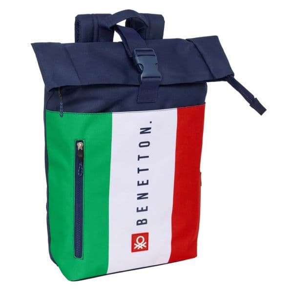 Benetton Mochila Flag 28x42x13 cm / 15.30L Multicolor e Azul Marinho