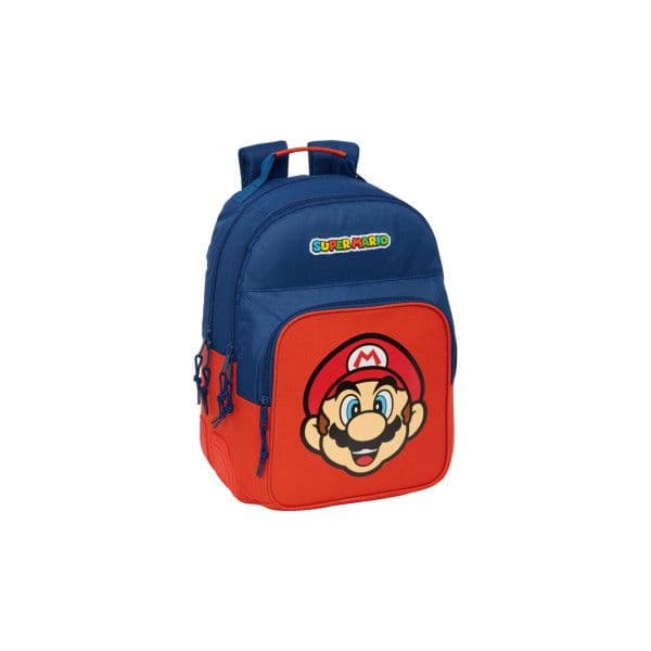 Safta Mochila Mamma Mia Super Mario Bros 42cm Vermelho e Azul Marinho