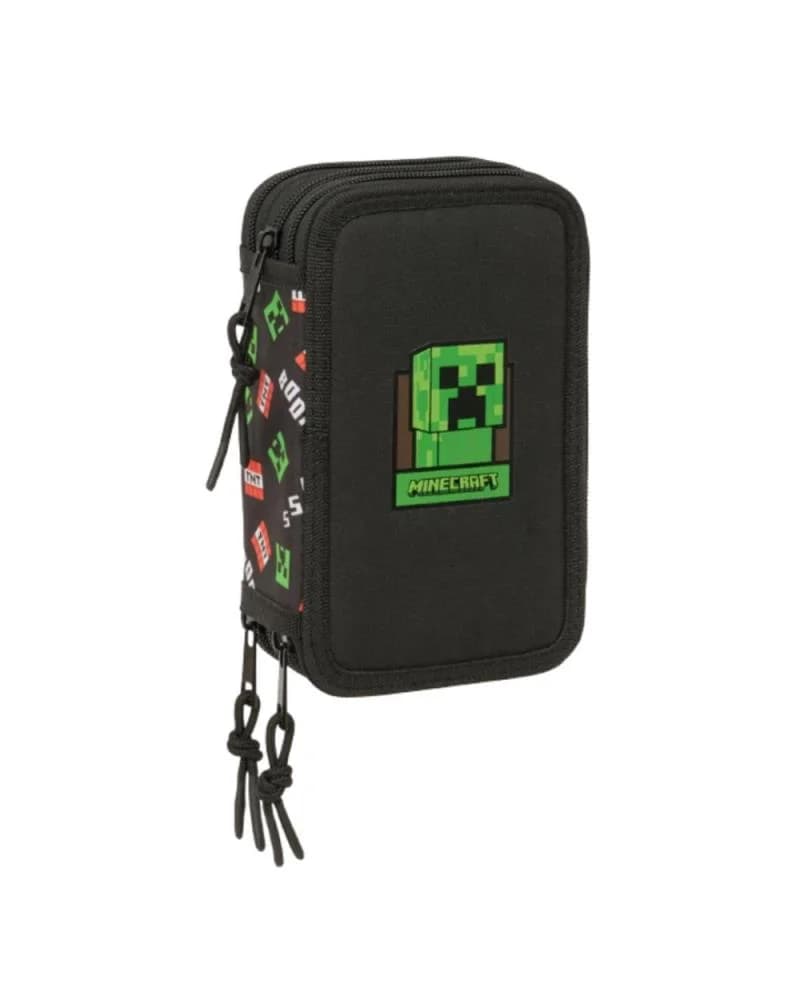 Safta Estojo Triplo Minecraft Multicolor 37 Peças