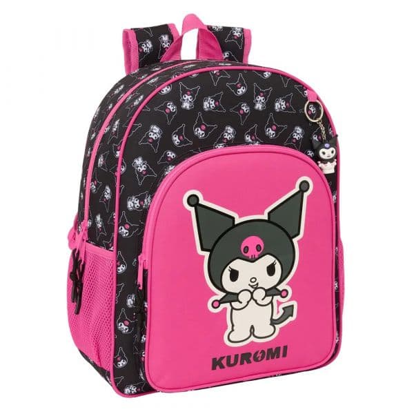 Safta Mochila Kuromi Hello Kitty 32x43x14 cm / 19L Preto/Fúcsia