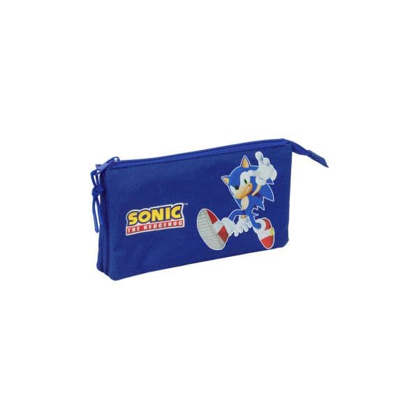 Safta Estojo Triplo Sonic The Hedgehog Azul