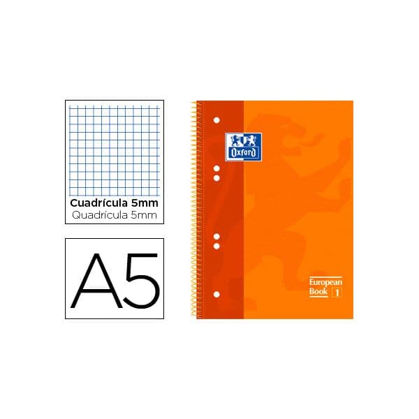 Oxford 5 un. Cadernos Espiral Quadriculados Optik Paper Microperfurado A5 120 Folhas 5 mm - 400027274