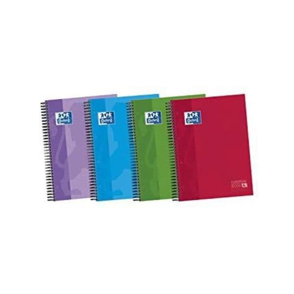 Oxford Caderno Espiral Capa Extradura Optik Paper Microperfurado Din A4 120 Folhas + 50% com 3 Separadores Quadricula 5 5 Unidades