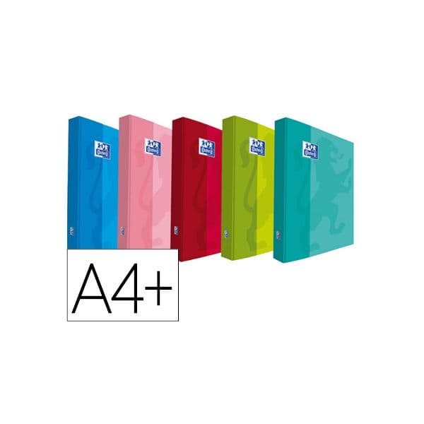 Oxford Pasta de Aneis School Din A4+ Capa Extradura 4 Aneis 25mm Sortido - OFF155506CE