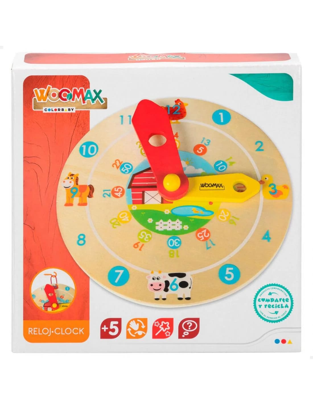 Woomax-Relogio de Madeira Educativo