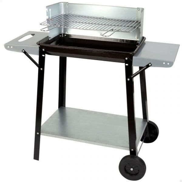 Aktive Churrasqueira a Carvão com Rodas Metal Esmaltado 90x85x32 cm Preto