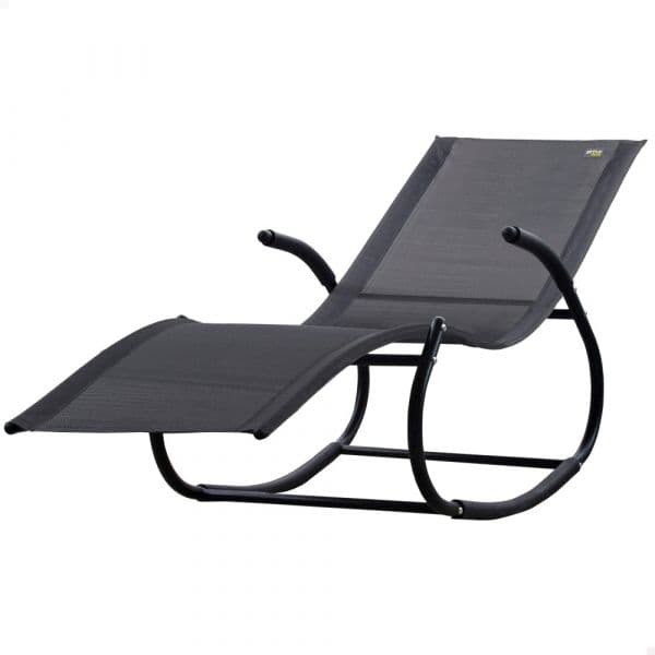 Aktive Espreguiçadeira de Baloiço 172x60x75cm Antracite/Preto 1 Unidade